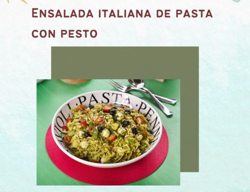 Ensalada italiana de pasta con pesto